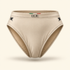 Sand high-waist bikini bottom with DOE logo