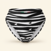 Zebra high-waist bikini bottom with DOE logo
