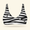 Zebra bikini top with DOE logo